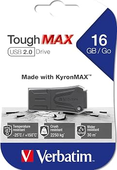 Verbatim ToughMAX 16GB USB 2.0 49330 Nera – Indistruttibile per Ogni Ambiente