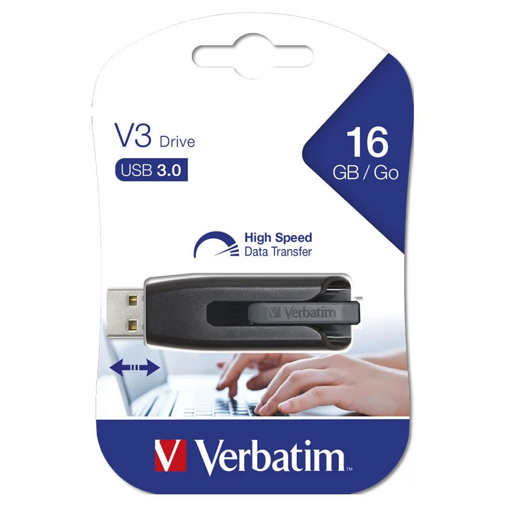 Verbatim V3 16GB USB 3.0 49172 Nera – Chiavetta USB Veloce e Compatta