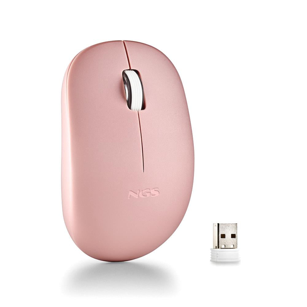 NGS Mouse Wireless Fog Pro 1000dpi Rosa – Mouse Silenzioso 2.4GHz