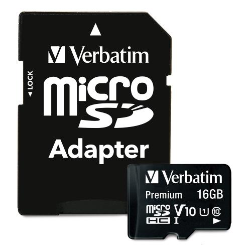 Verbatim Premium microSDHC 16GB Class 10 UHS-I con Adattatore – Scheda Memoria Affidabile