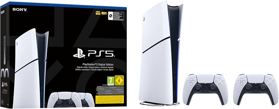 Sony PS5 Console 825GB Digital Ed. White + 2 DualSense - Bundle PS5