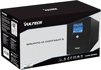Vultech UPS1000VA-PURE 800W Line Interactive – Onda Sinusoidale Pura e LCD