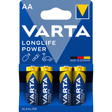 Varta Longlife Power AAA 4 Pezzi – Ministilo Alcaline per Dispositivi Energivori