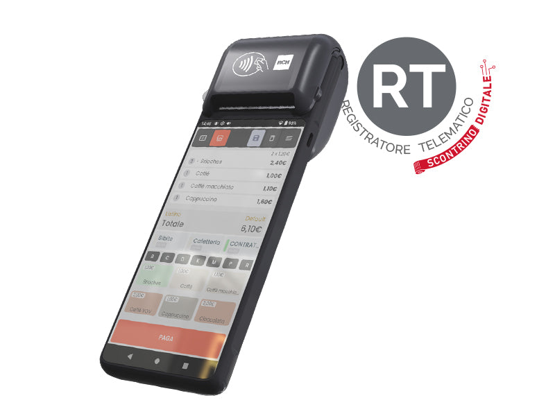 RCH Ape J RT Registratore di Cassa Telematico Portatile Android – POS Integrato, Messa in Servizio e Bollino Inclusi