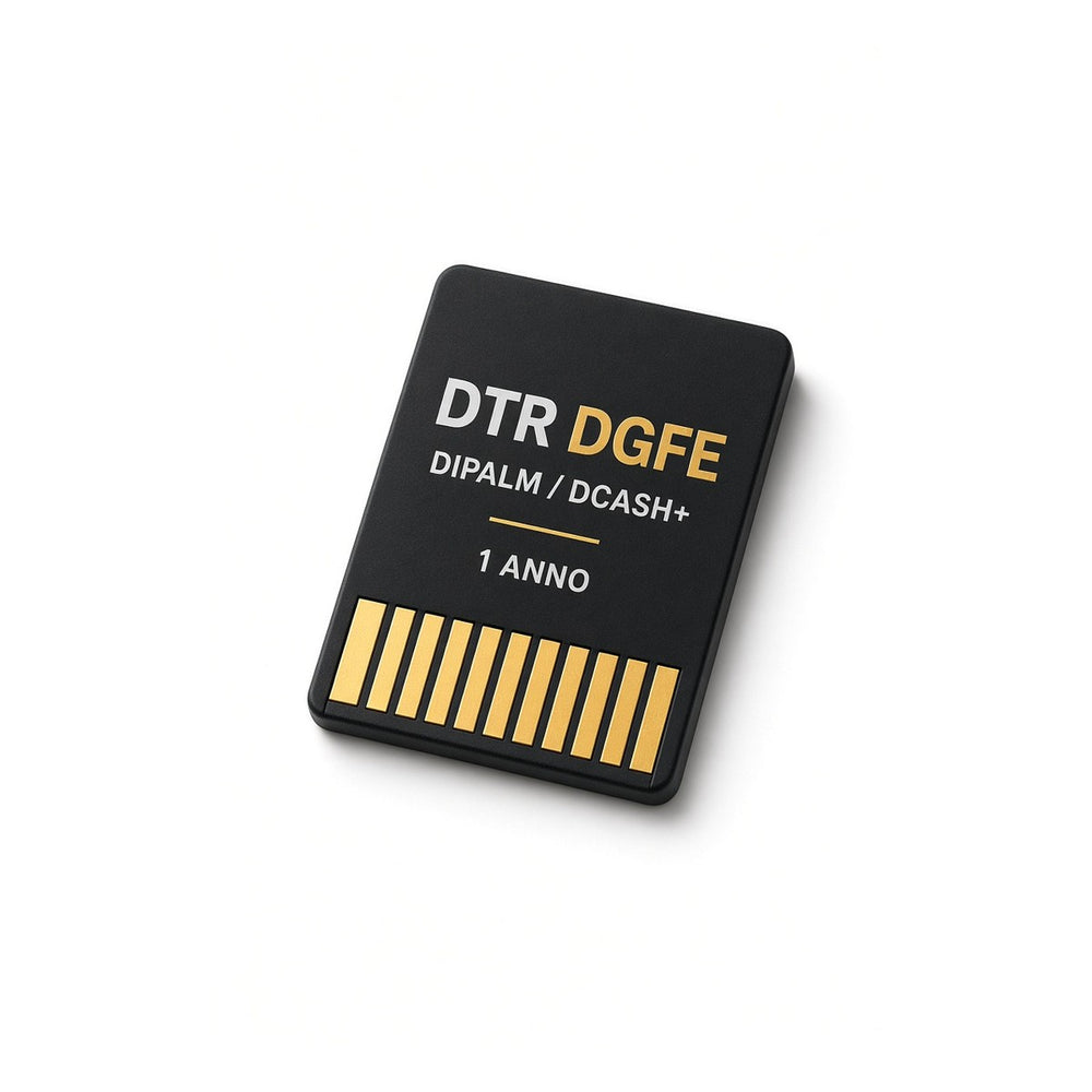 DTR DGFE Memoria Fiscale per DCash+ RT e DPalm RT – 1 Anno o 2 Anni, Messa in Servizio e Garanzia Inclusi