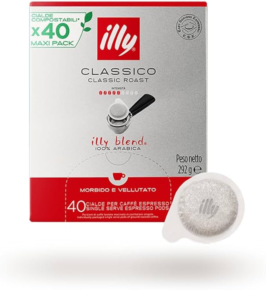 Illy Cialde ESE 44mm Tostato Classico 40pz – Espresso Equilibrato e Aromatizzato