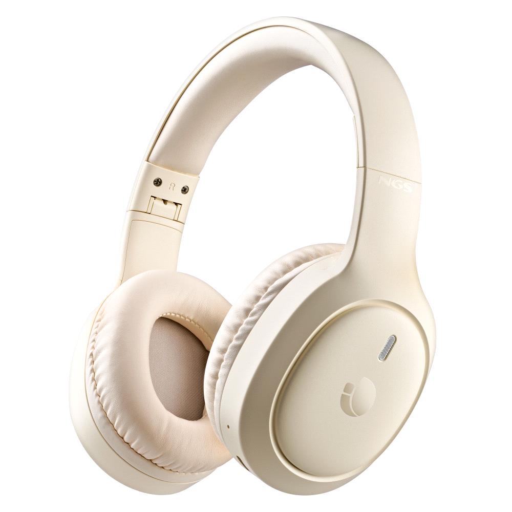 NGS Cuffie Bluetooth Artica Tempest Beige con Microfono ENC – 28h IPX5
