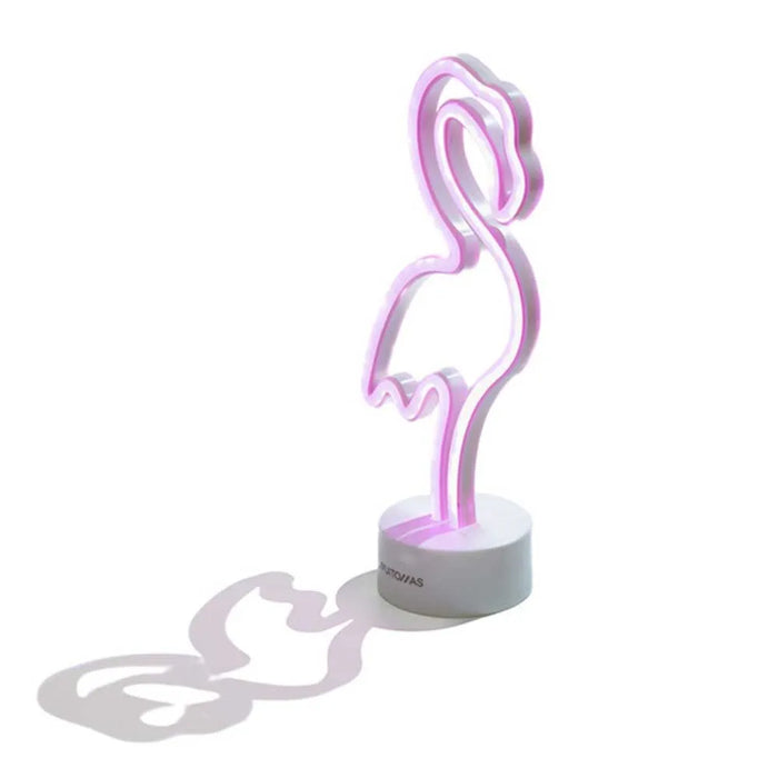 Multomas Lampada Led Neon Flamingo Type-C Rosa - Lampada Neon Decorativa