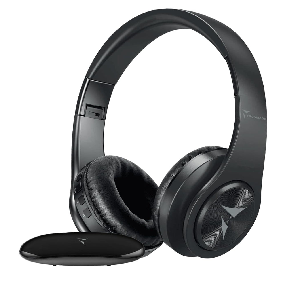 Techmade Cuffie Stereo Wireless per TV con Ricevitore – Ricezione fino a 30m