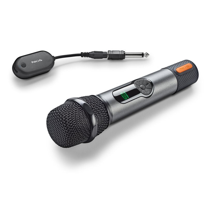 NGS Microfono Vocale Wireless Singer Pro 2.4GHz con Jack 3.5 e 6.3mm – Senza Fili fino a 15m