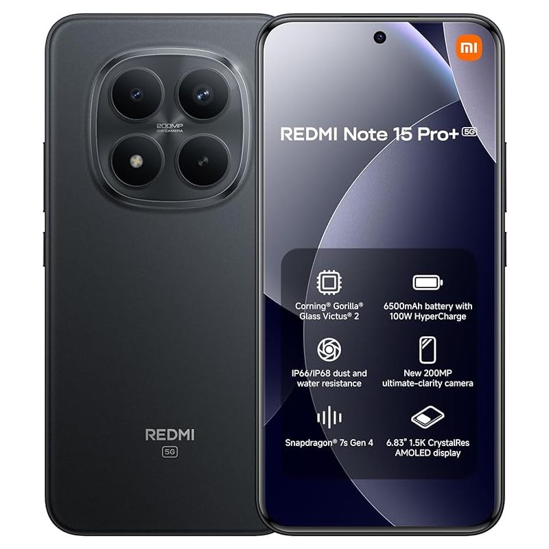 Xiaomi Redmi Note 15 Pro+ 8+256GB 6.83" 5G Black DS ITA - Pro Plus