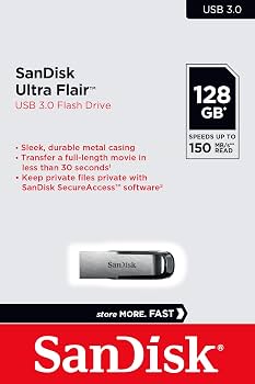 SanDisk Ultra Flair 128GB USB 3.0 – Chiavetta USB Capiente in Metallo