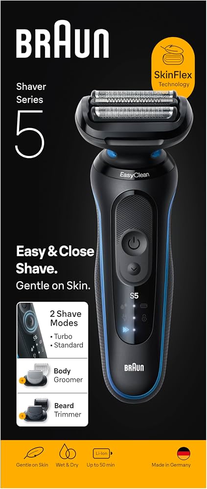 Braun Rasoio Elettrico Serie 5 Wet&Dry 3 Lame S2-B1650s Blu – Rasatura Fluida