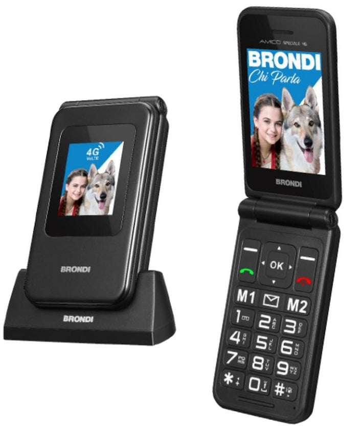 Brondi Amico Prezioso Black Metal DS ITA - Cellulare Senior Premium