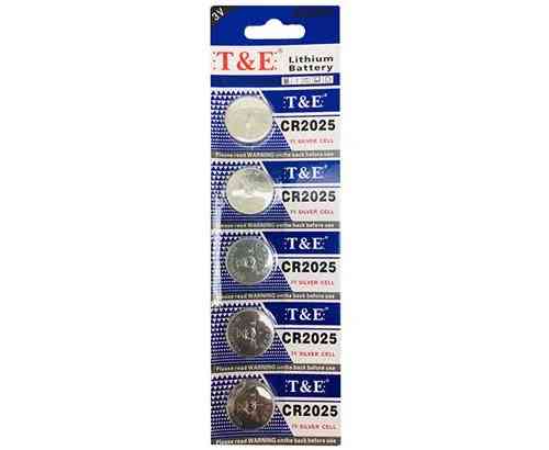 T&E Batterie Bottone CR2025 Silver Cell 5 Pezzi – Litio per Chiavi Auto e Telecomandi