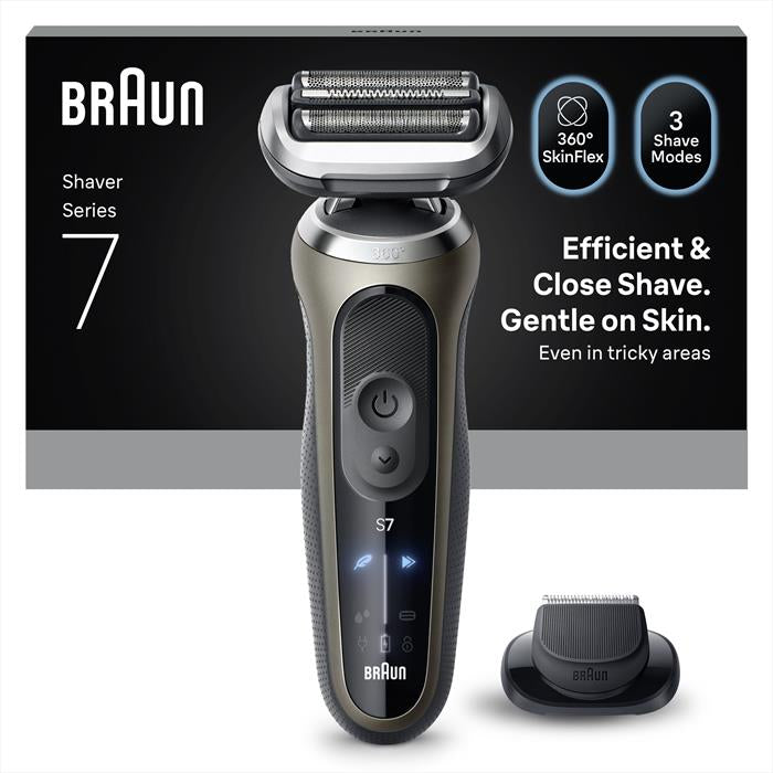 Braun Rasoio Elettrico Serie 7 Wet&Dry 3 Lame 72-C1200s Gold – Eleganza e Prestazioni