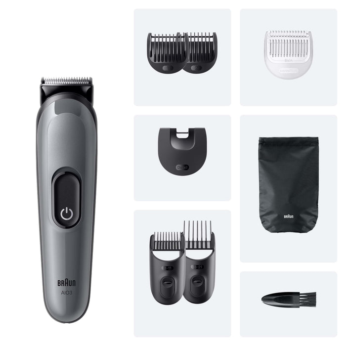 Braun Regolabarba e Capelli AIO3540 8 in 1 – Kit Completo Uomo