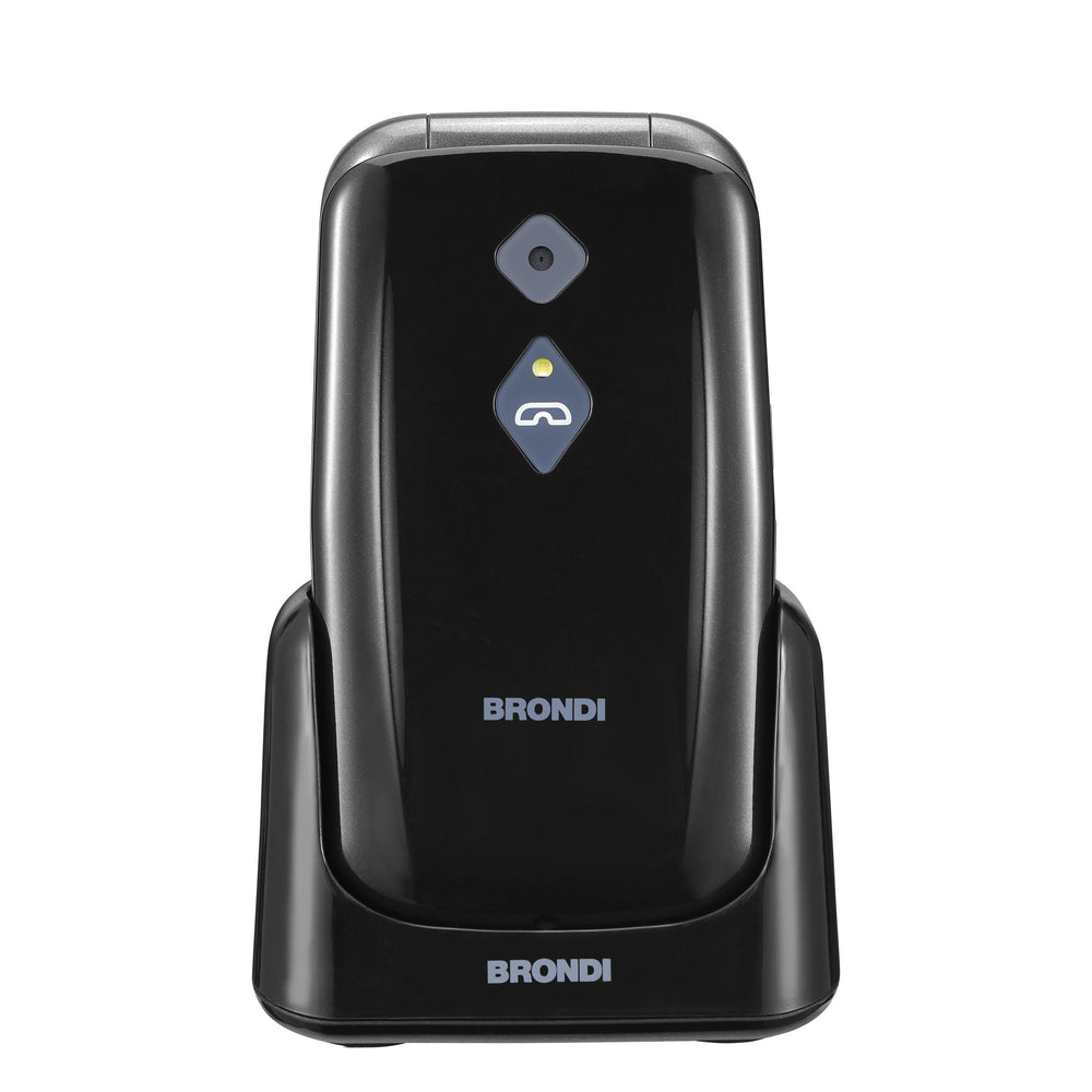 Brondi Amico Sicuro Plus Black Metal ITA - Cellulare Senior Sicuro