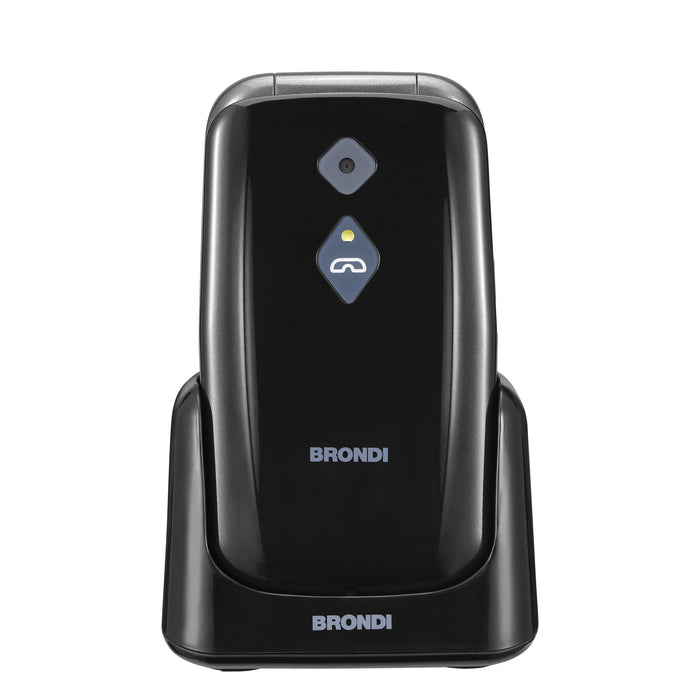 Brondi Amico Sicuro Plus Black Metal ITA - Cellulare Senior Sicuro