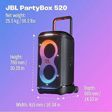 JBL PartyBox 520 Speaker Portatile 400W – Effetti Luminosi e Suono da Discoteca