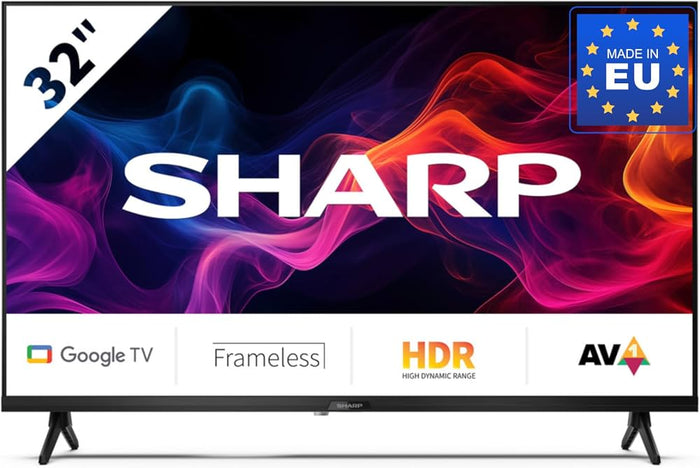 Sharp TV LED 32" 32GF2265E HD Smart Google TV WiFi Bluetooth DVB-T2 Nero
