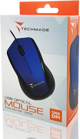 Techmade Mouse Ottico Office TM-XJ15 Blu – Mouse con Filo Plug&Play