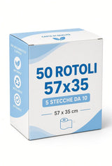 Rotoli Registratore di Cassa Termica 57x35 mm – 50 Rotoli (5 Stecche da 10) | Carta POS 57mm