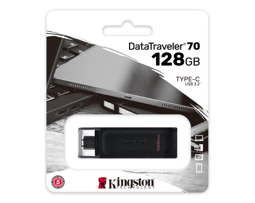 Kingston DataTraveler 70 128GB USB-C 3.2 Black – Chiavetta USB-C Capiente