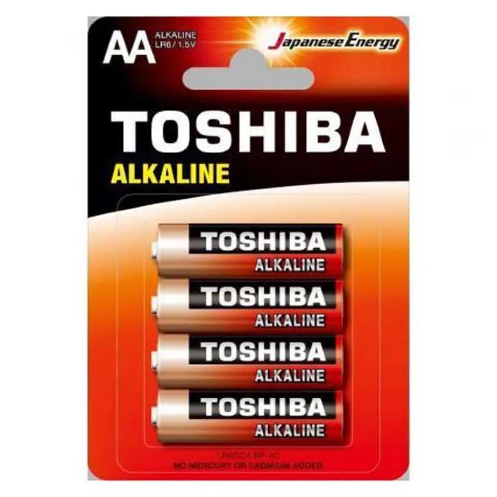 Toshiba Alkaline LR6 AA 4 Pezzi – Alcaline per Dispositivi ad Alto Consumo
