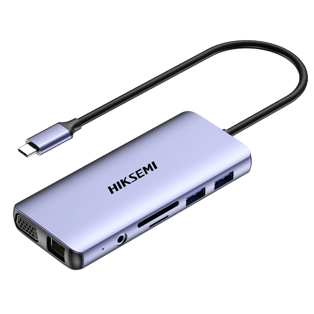 Hiksemi Hub USB-C 11 in 1 – HDMI 4K, VGA, SD, Micro SD, USB 3.0 e Ethernet