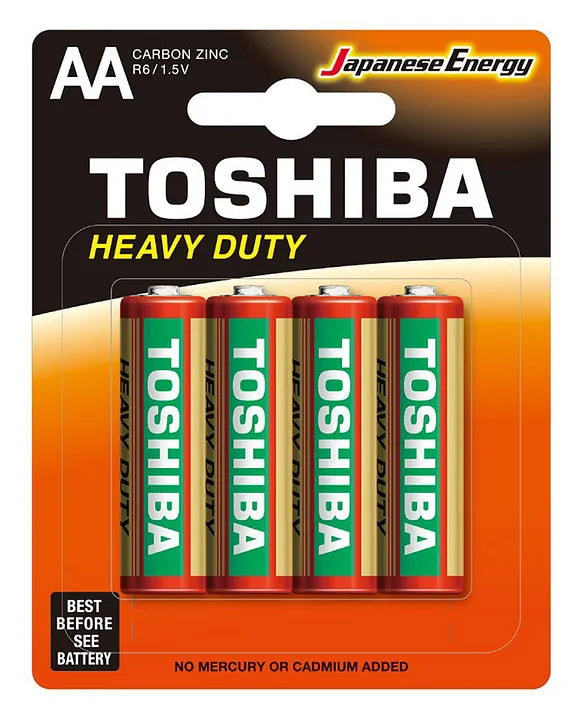 Toshiba Heavy Duty AA 4 Pezzi – Batterie Stilo Zinco-Carbone Economiche